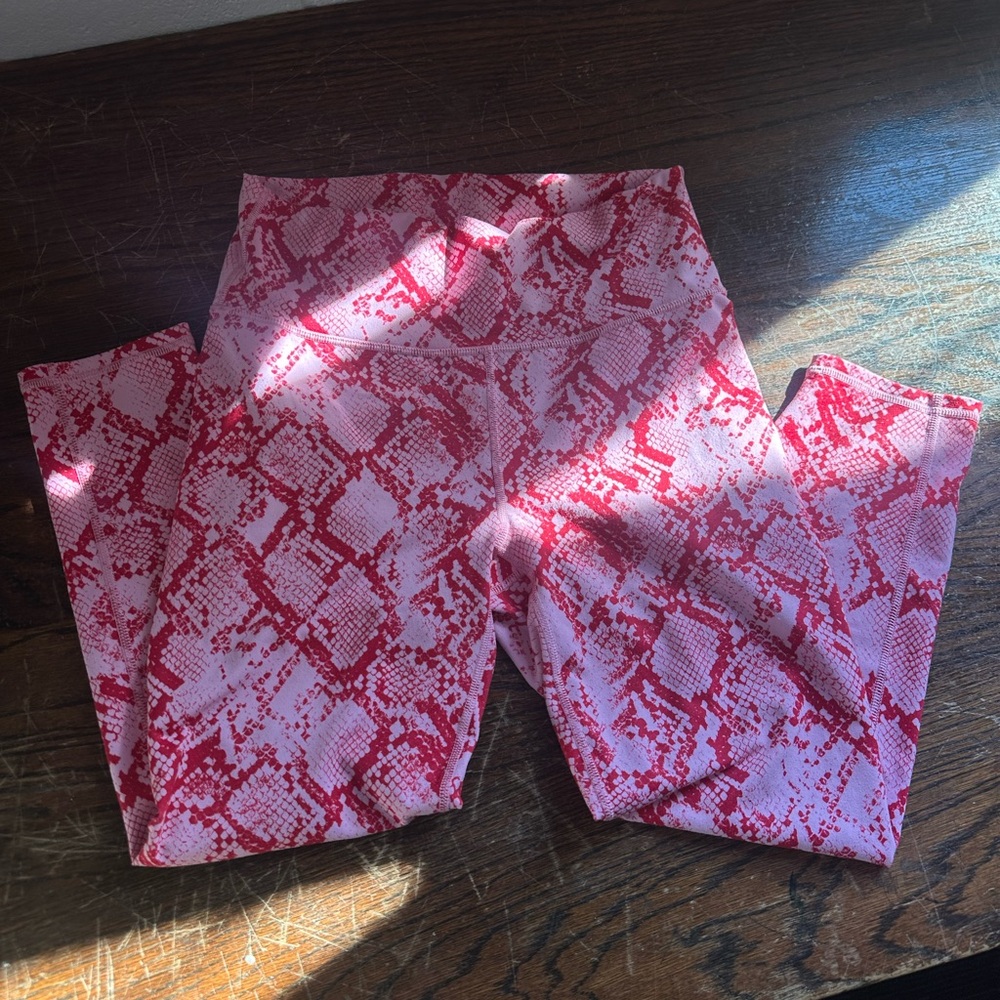 Fabletics Red Snake Print Leggings